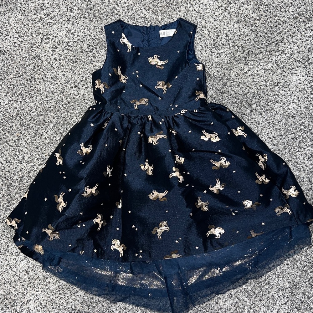 H&M Navy Blue Unicorn Dress
